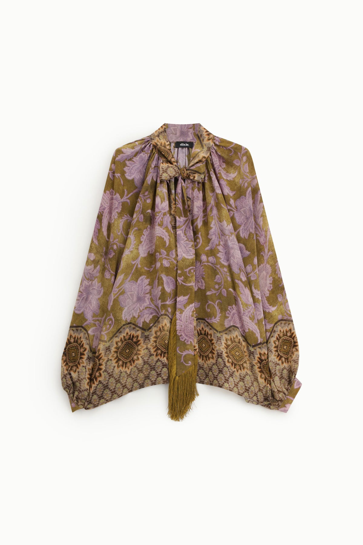 Dixie CFIP2AVA - Blusa stampa floreale con fiocco e frange - Foto 4