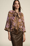 Dixie CFIP2AVA - Blusa stampa floreale con fiocco e frange - Foto 1