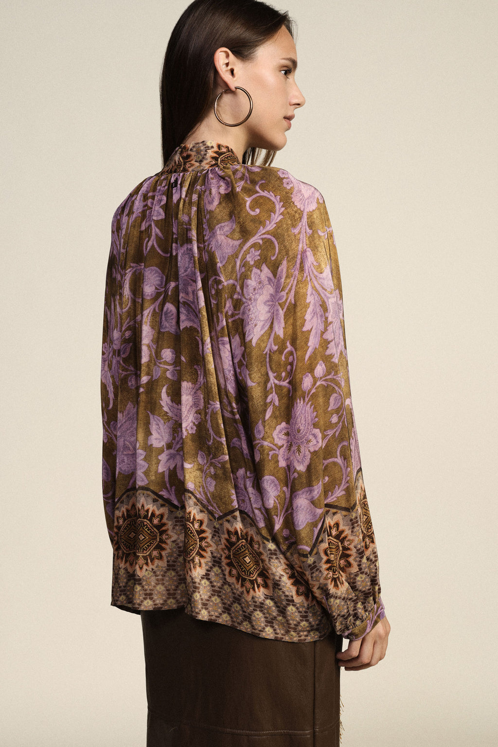 Dixie CFIP2AVA - Blusa stampa floreale con fiocco e frange - Foto 2