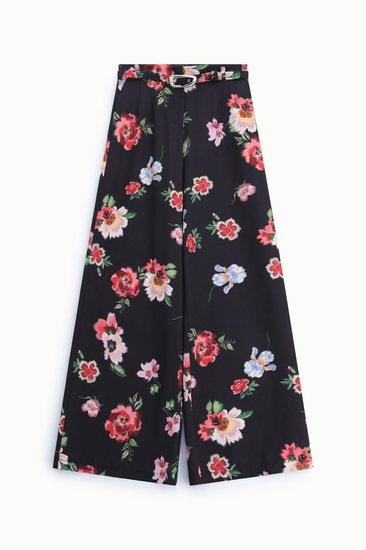 Imperial P8G2MHYC - Pantaloni palazzo ampi con cintura e stampa floreale - Foto 4