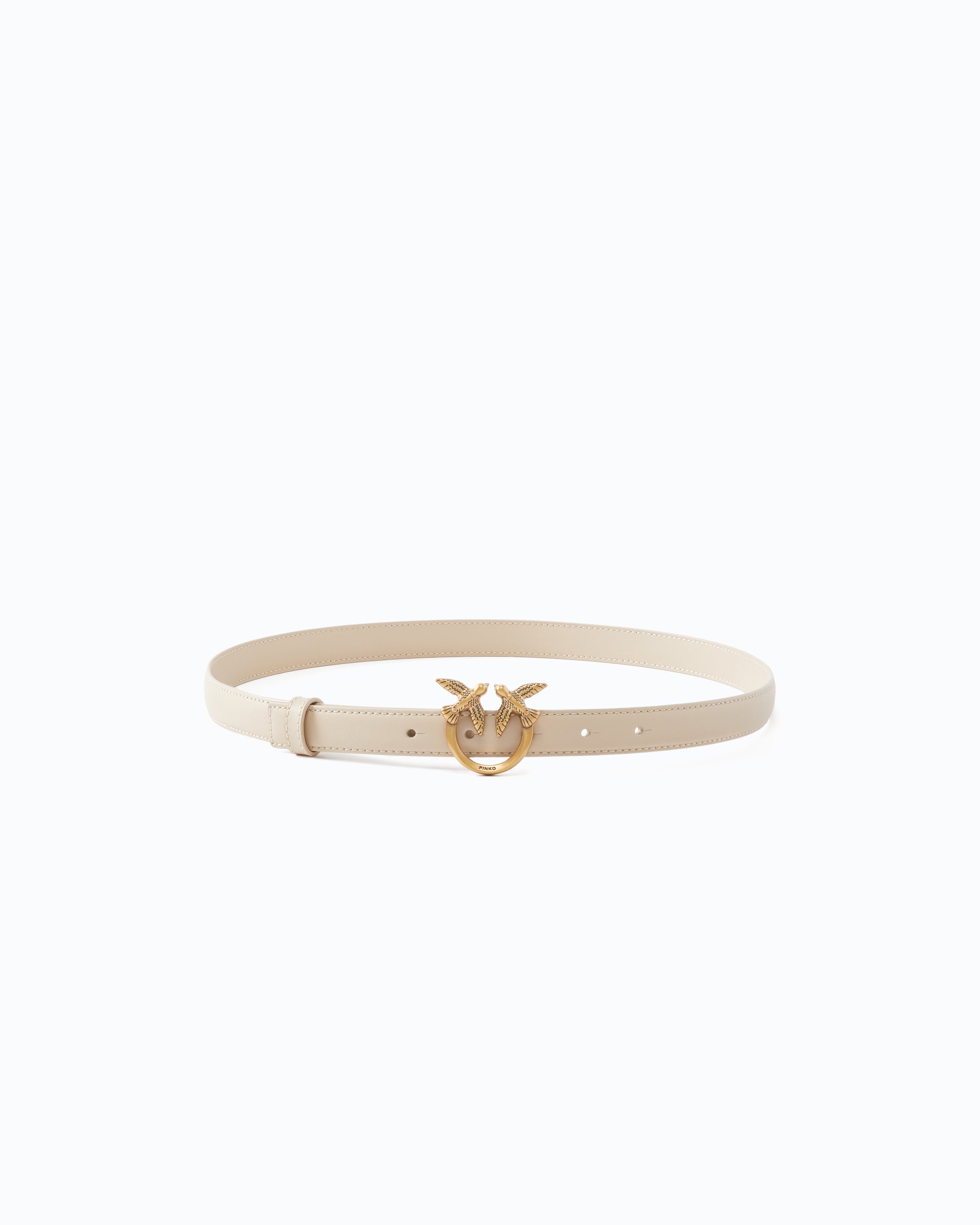 Pinko 100143A0F1 - Cintura sottile Love Birds in pelle 2cm