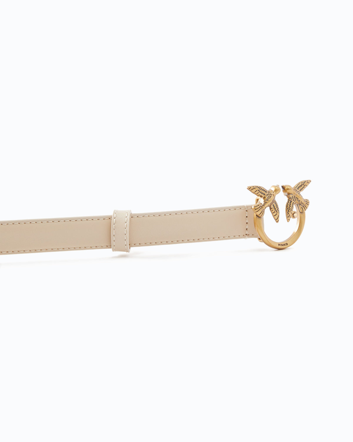 Pinko 100143A0F1 - Cintura sottile Love Birds in pelle 2cm