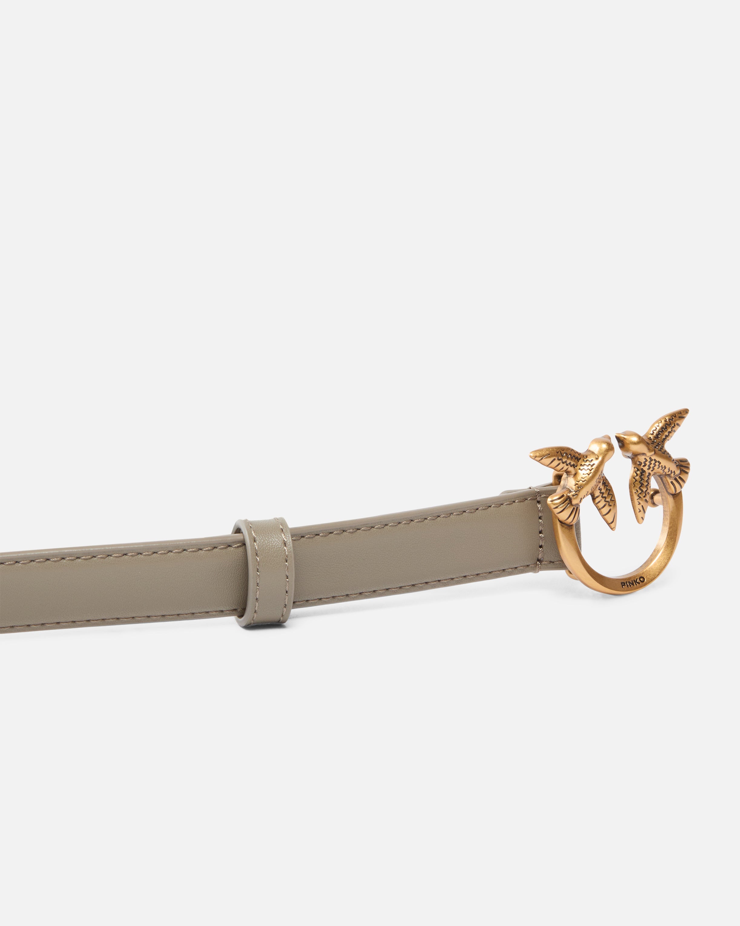 Pinko 100143A0F1 - Cintura sottile Love Birds in pelle 2cm