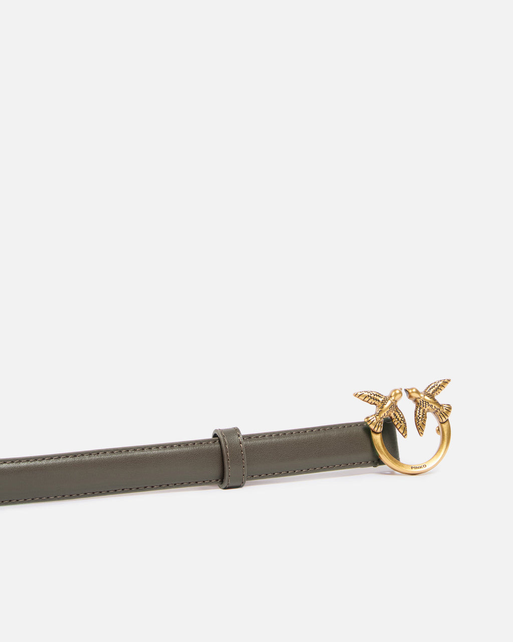 Pinko 100143A0F1 - Cintura sottile Love Birds in pelle 2cm
