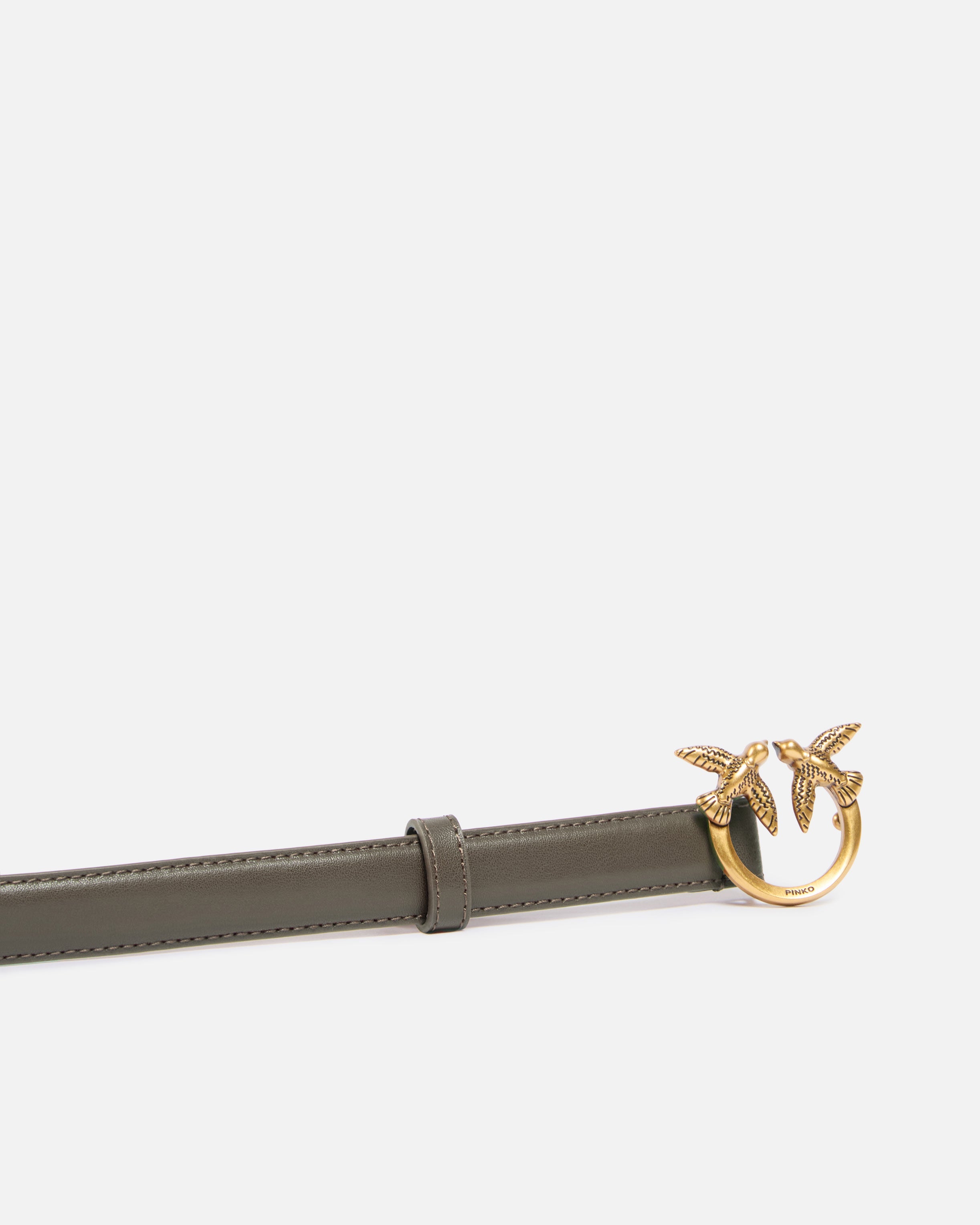 Pinko 100143A0F1 - Cintura sottile Love Birds in pelle 2cm