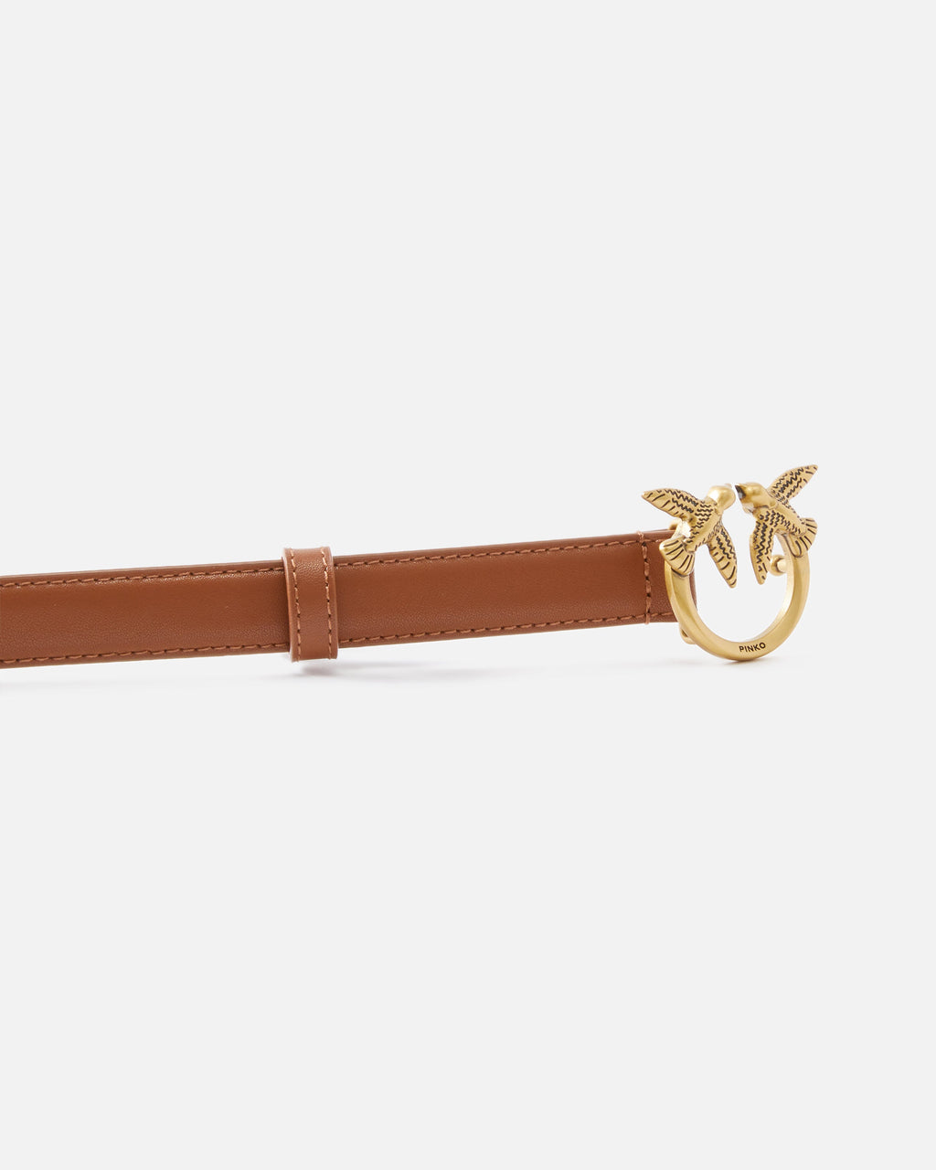 Pinko 100143A0F1 - Cintura sottile Love Birds in pelle 2cm