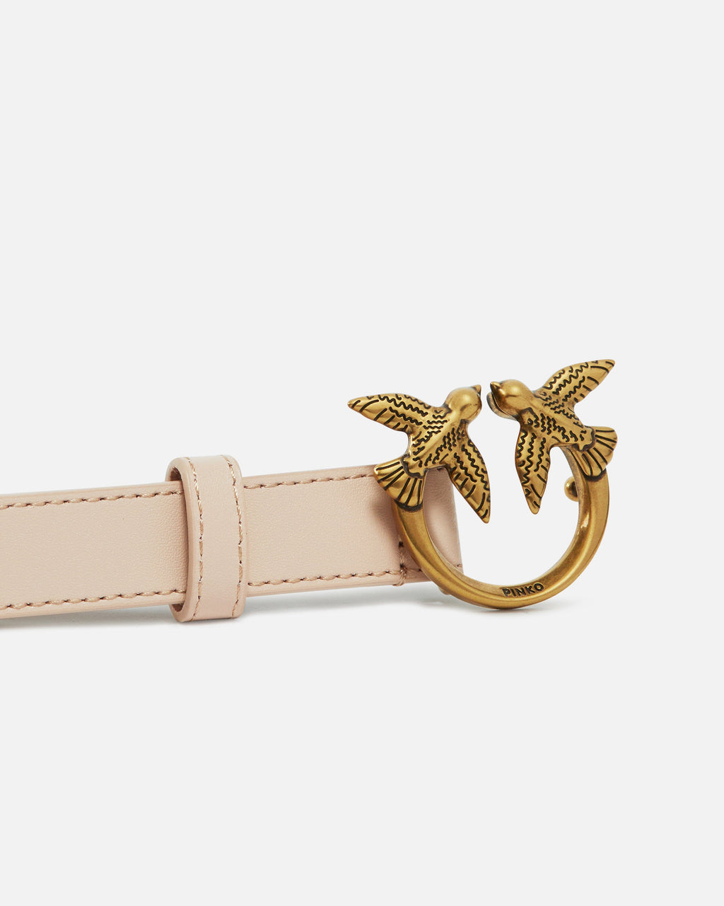 Pinko 100143A0F1 - Cintura sottile Love Birds in pelle 2cm
