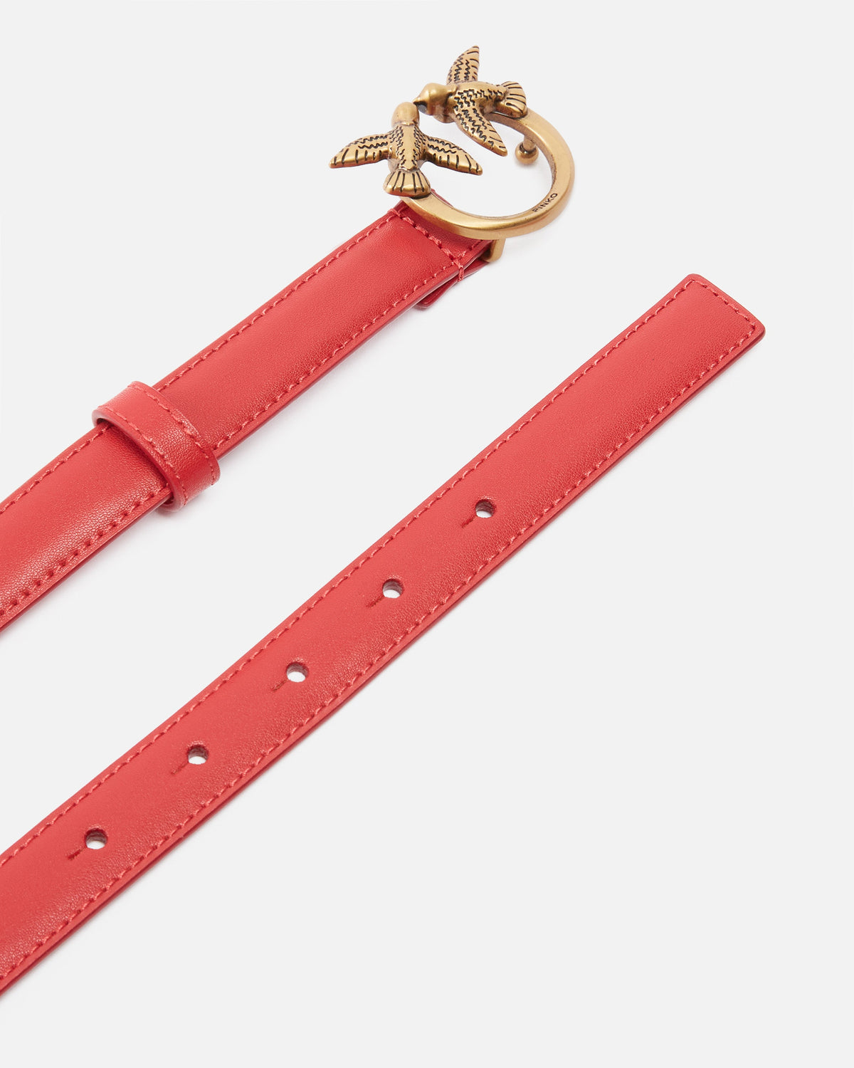 Pinko 100143A0F1 - Cintura sottile Love Birds in pelle 2cm