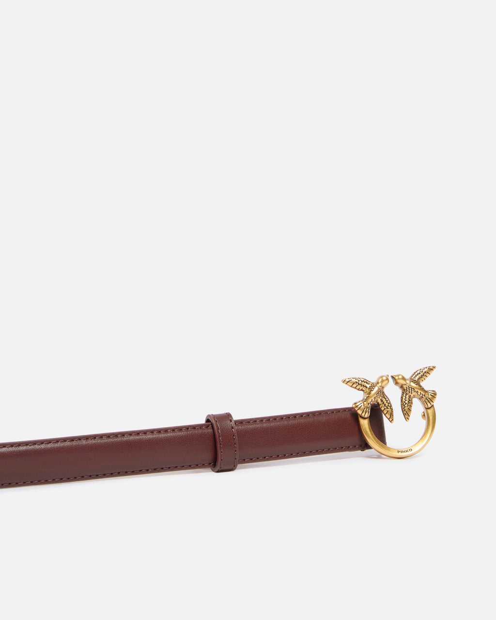 Pinko 100143A0F1 - Cintura sottile Love Birds in pelle 2cm