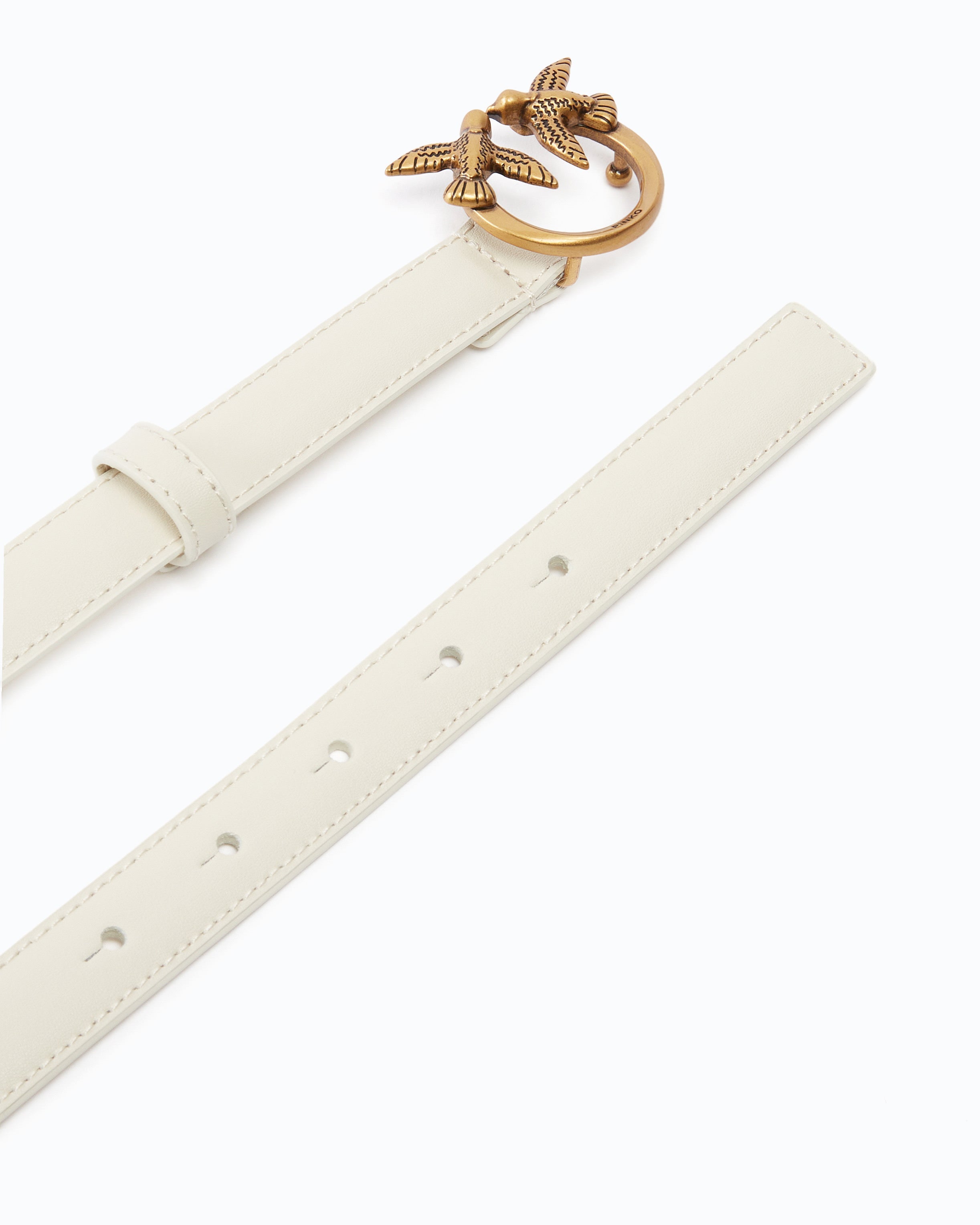 Pinko 100143A0F1 - Cintura sottile Love Birds in pelle 2cm