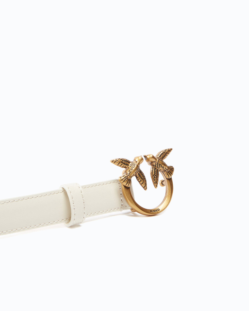 Pinko 100143A0F1 - Cintura sottile Love Birds in pelle 2cm