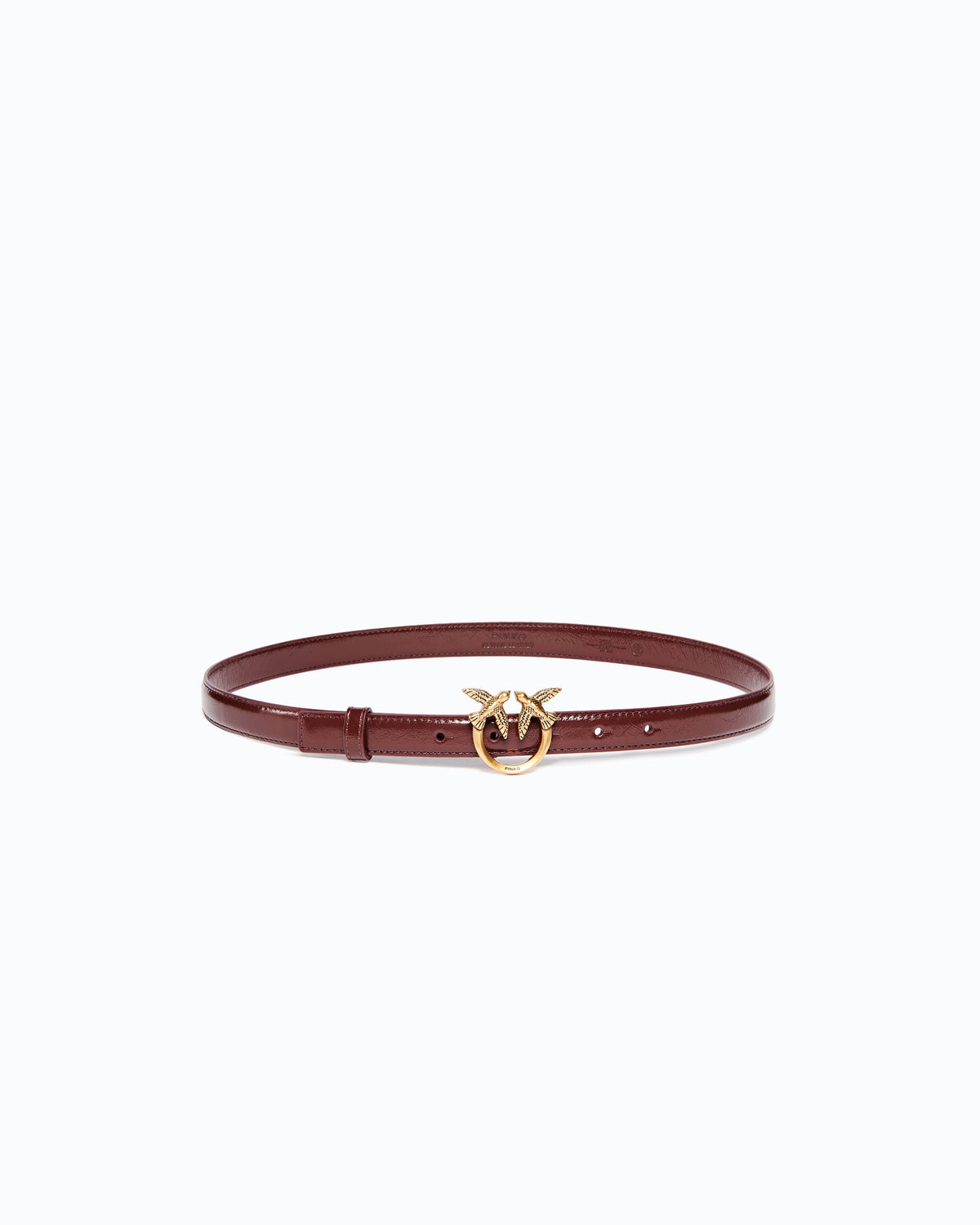 Pinko 100143A2JC - Cintura in pelle shiny con fibbia Love Birds 2 cm