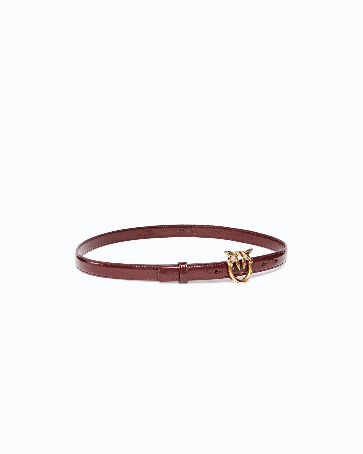 Pinko 100143A2JC - Cintura in pelle shiny con fibbia Love Birds 2 cm