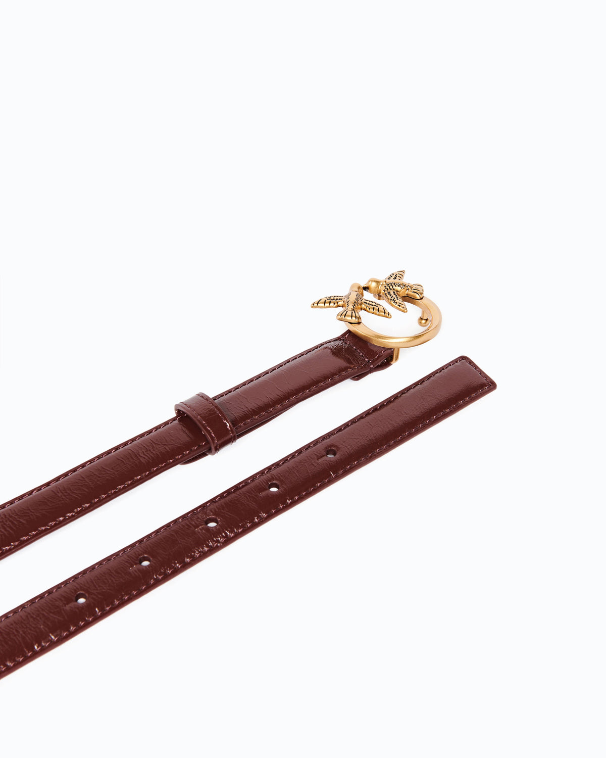 Pinko 100143A2JC - Cintura in pelle shiny con fibbia Love Birds 2 cm