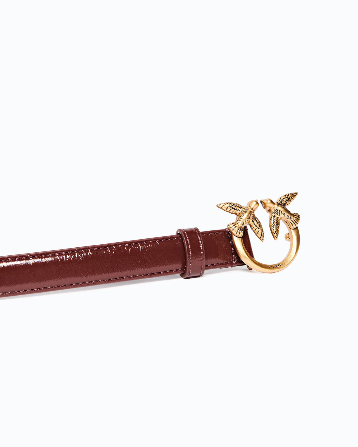 Pinko 100143A2JC - Cintura in pelle shiny con fibbia Love Birds 2 cm