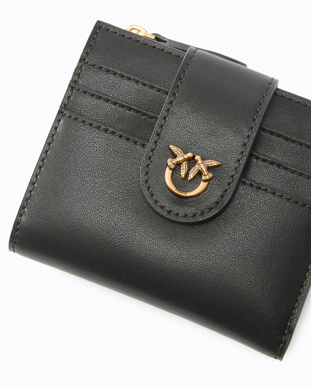 Pinko 103610A0F1 - Portafoglio piccolo in pelle liscia con logo