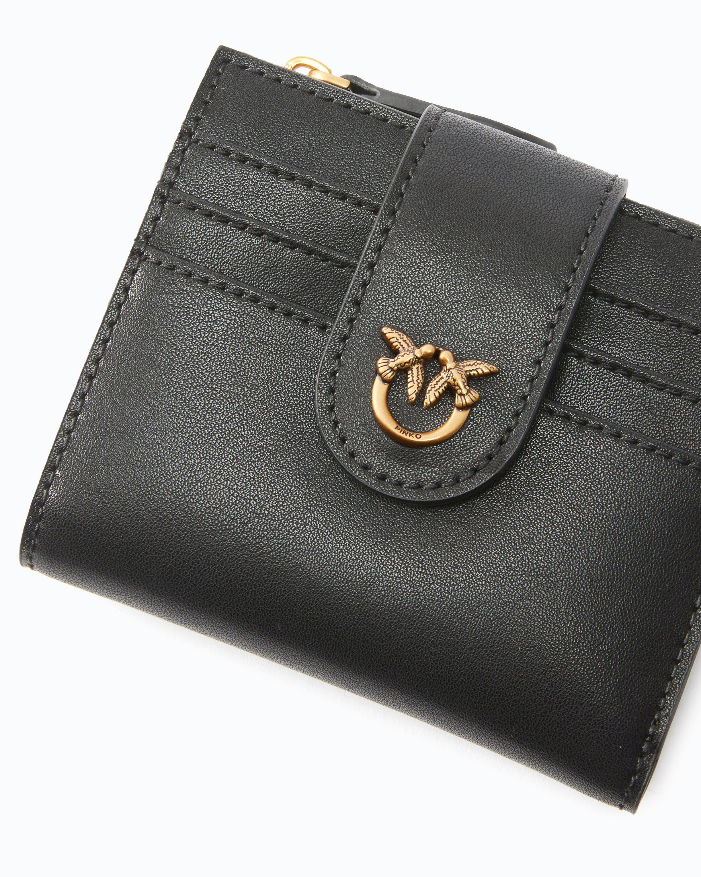 Pinko 103610A0F1 - Portafoglio piccolo in pelle liscia con logo