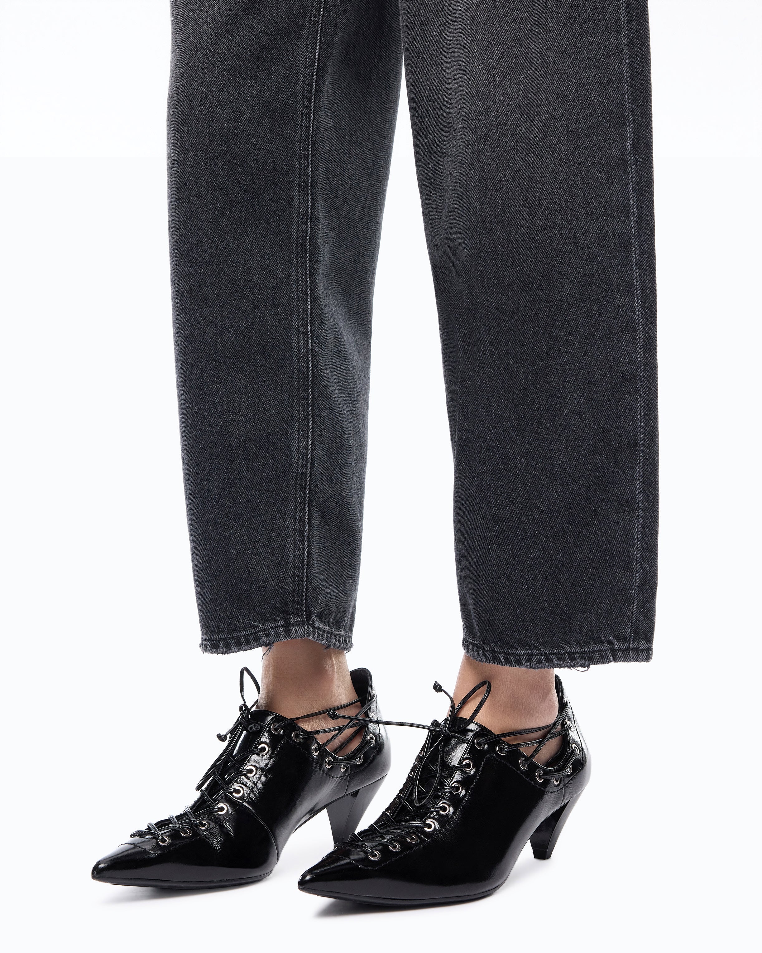 Pinko 103857A3GW - Jeans balloon fit con inserti effetto pelle