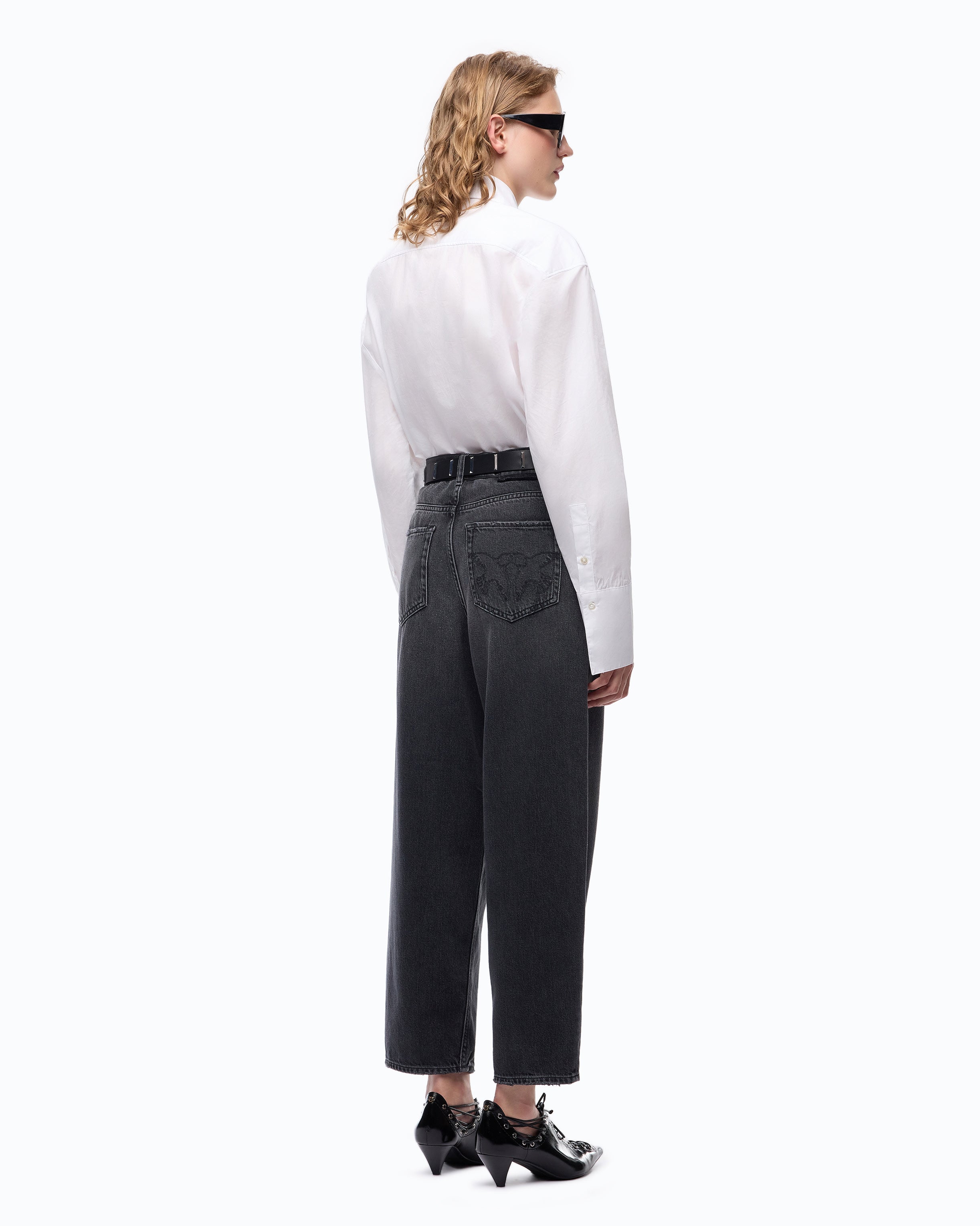 Pinko 103857A3GW - Jeans balloon fit con inserti effetto pelle