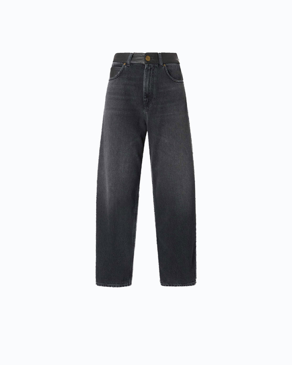 Pinko 103857A3GW - Jeans balloon fit con inserti effetto pelle