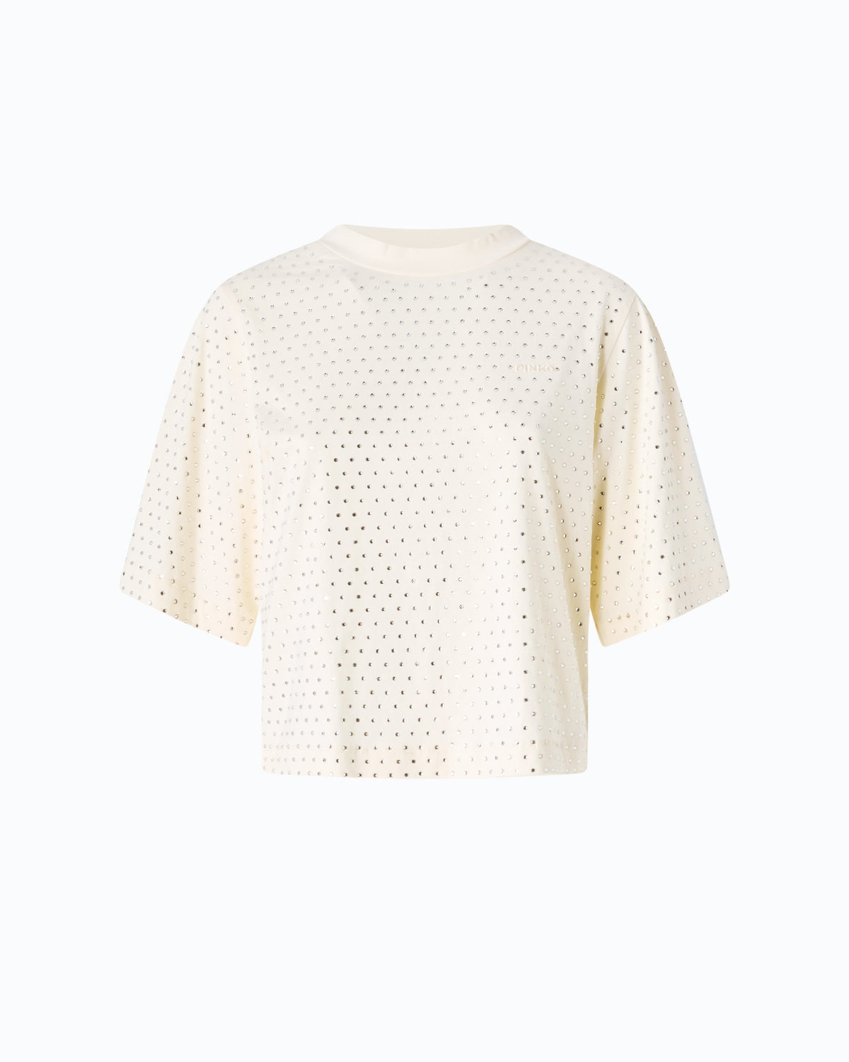 Pinko 104604A3GY - T-shirt con strass e logo