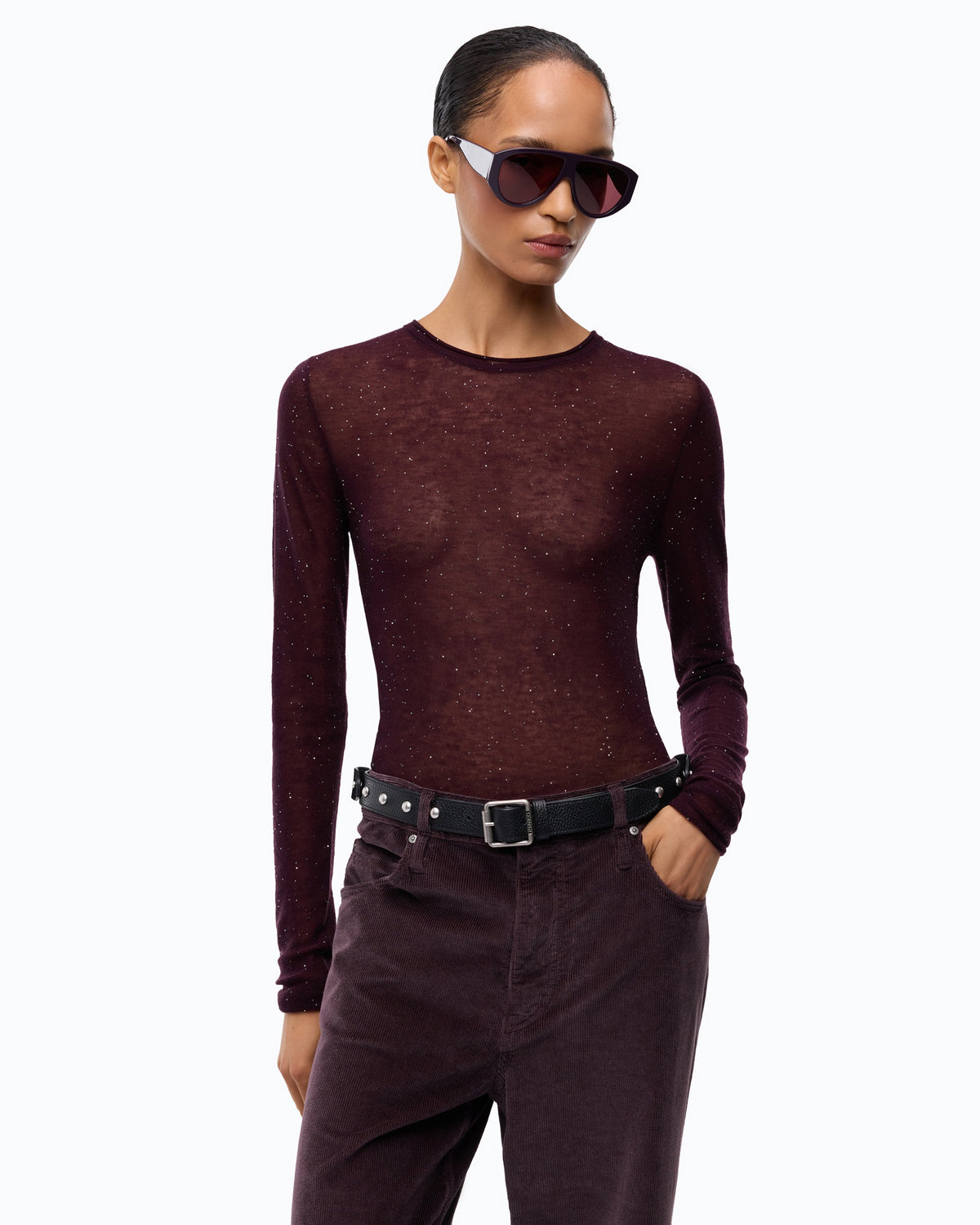 Pinko 105398A2PM - Sequin crew neck sweater