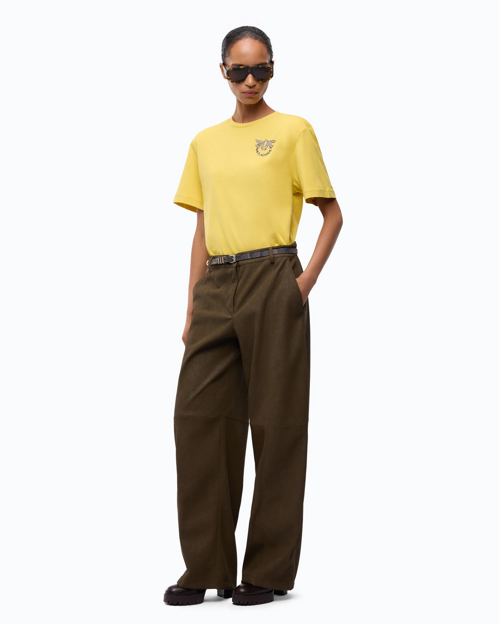 Pinko 105526A3JP - T-shirt con applicazione gioiello Love Birds