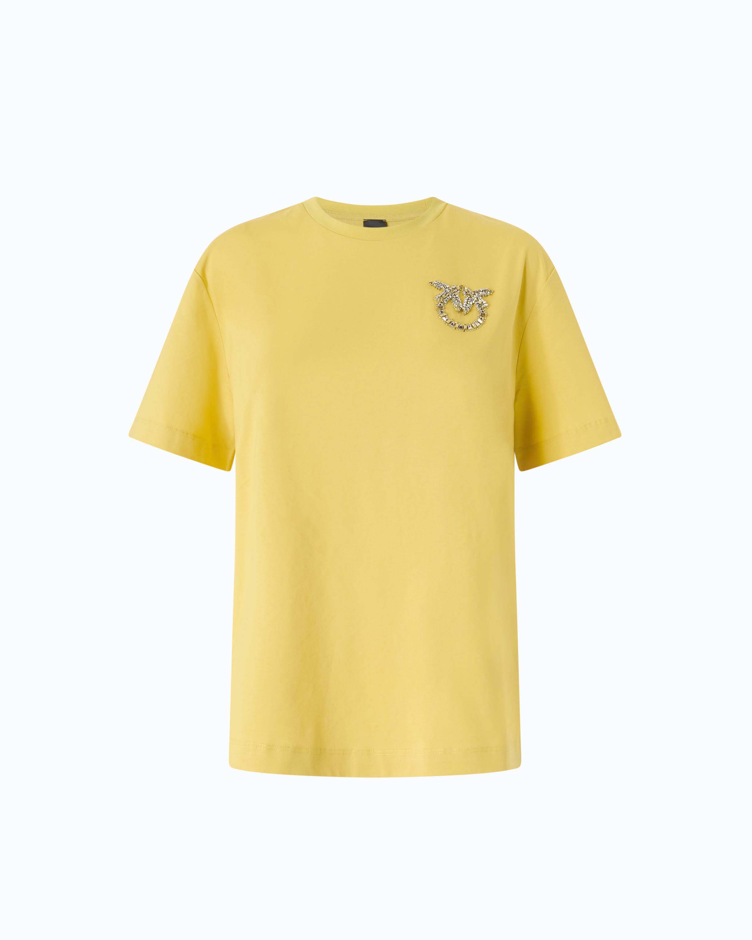 Pinko 105526A3JP - T-shirt con applicazione gioiello Love Birds
