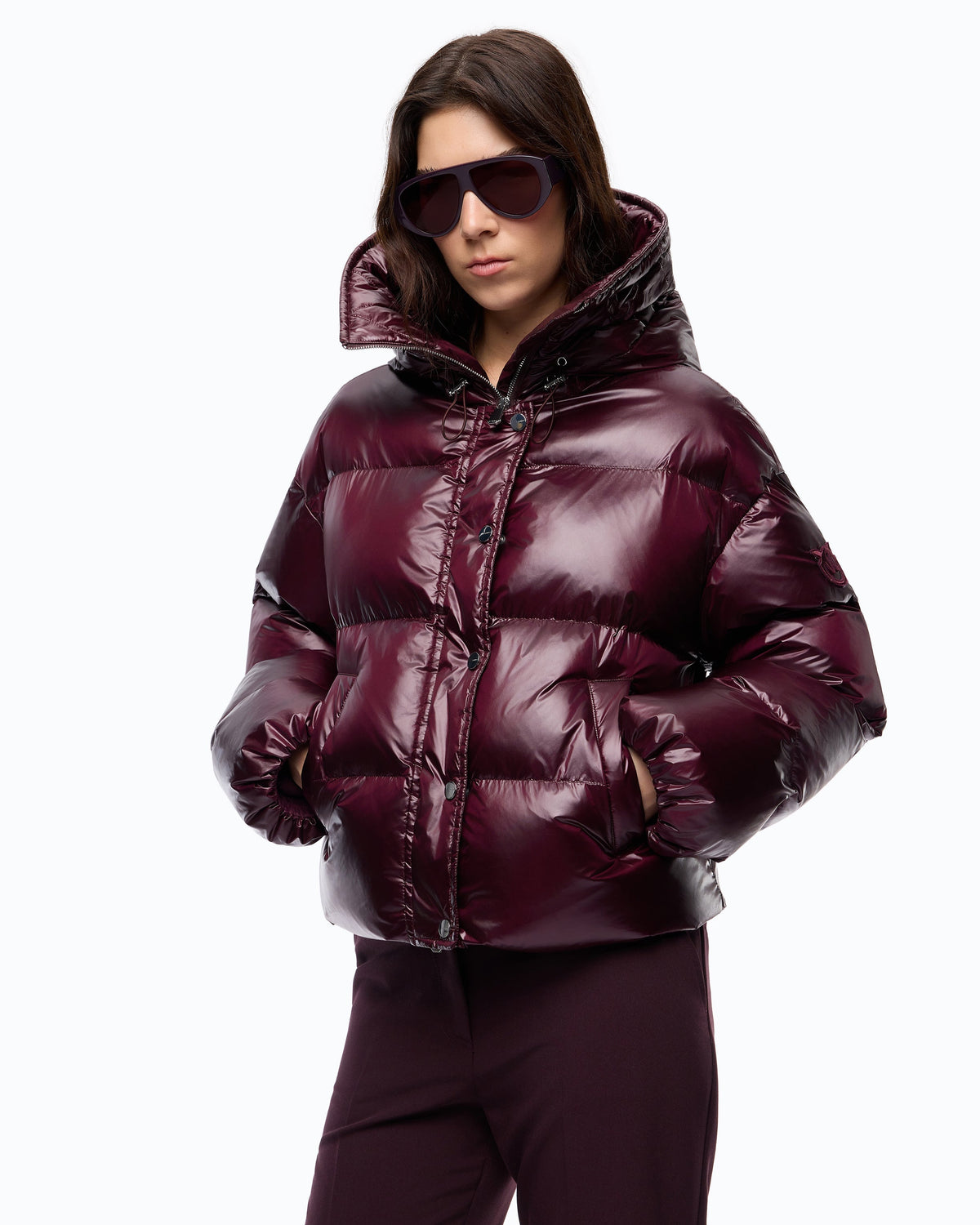 Pinko 105656A3FI - Piumino con cappuccio in tela tecnica