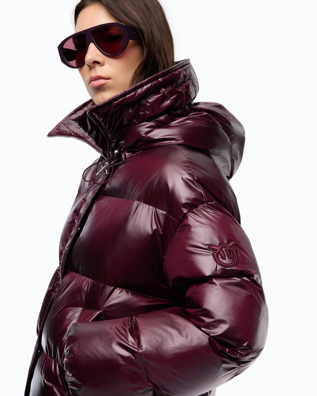 Pinko 105656A3FI - Piumino con cappuccio in tela tecnica