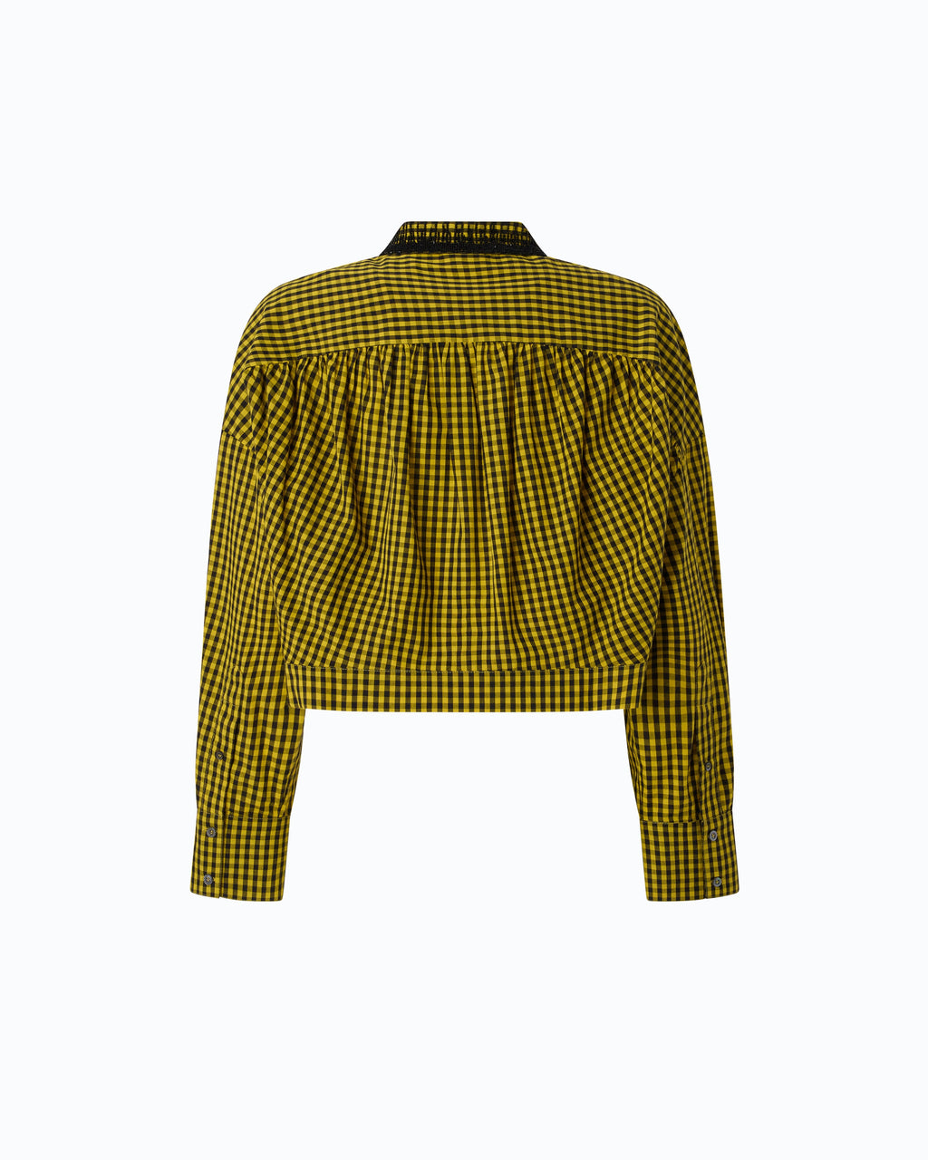 Pinko 107005A3FQ - Camicia cropped a quadretti con collo gioiello