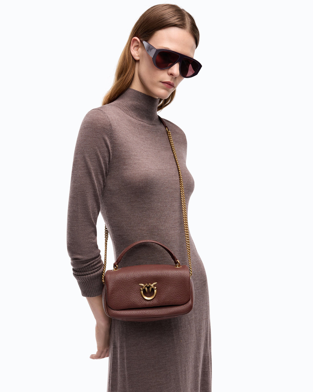 Pinko 107038A3CX - Borsa a tracolla Mini Love Bag Click Soft Horizontal in pelle fiore