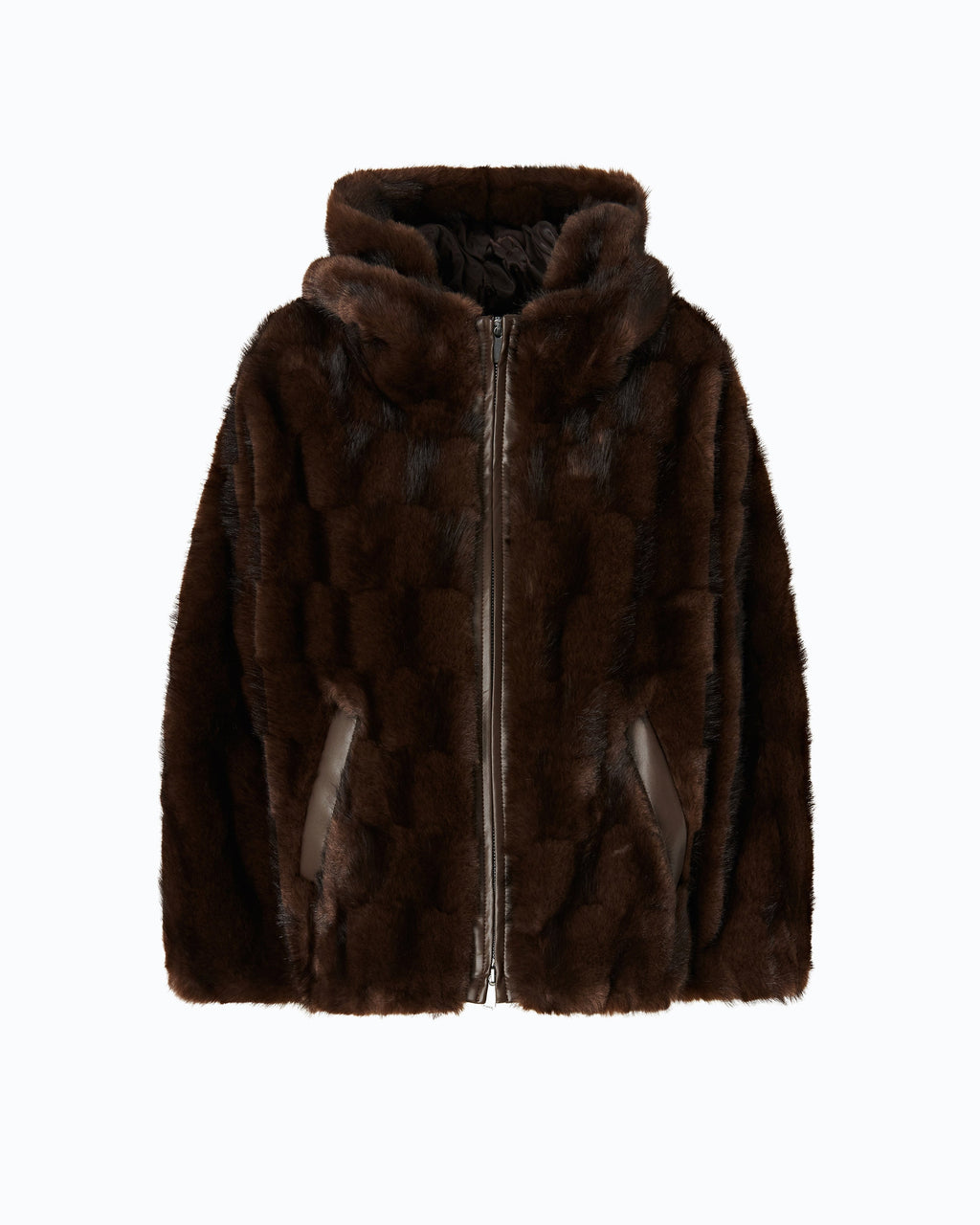 Pinko 107054A3C5 - Giacca blouson effetto pelliccia con cappuccio
