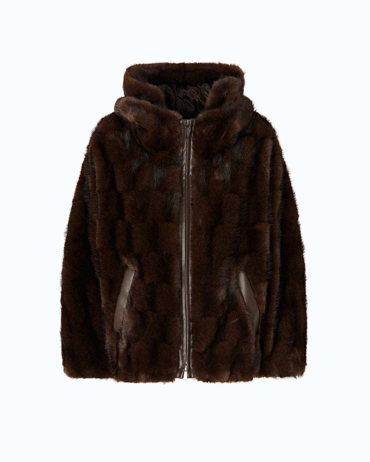 Pinko 107054A3C5 - Giacca blouson effetto pelliccia con cappuccio