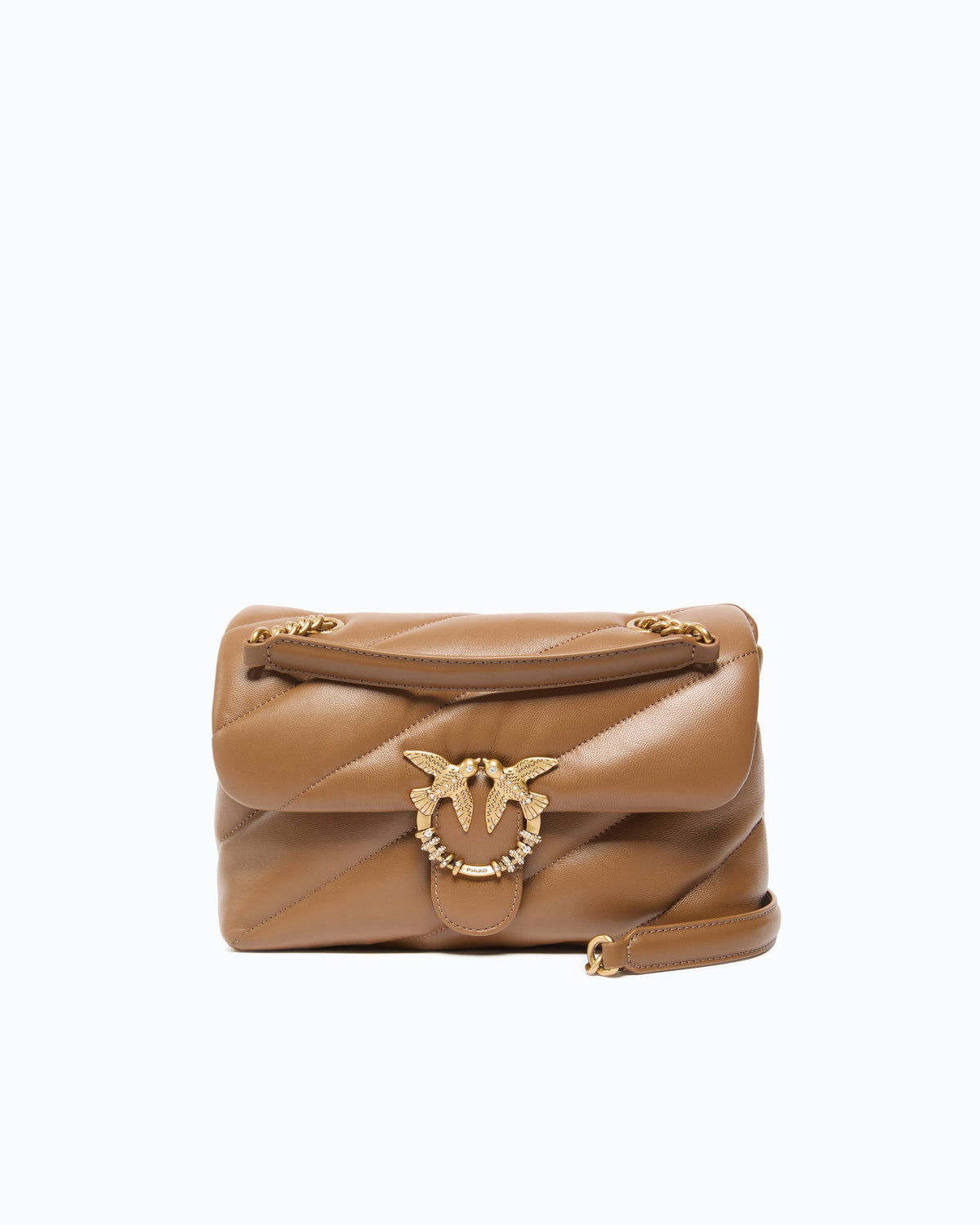 Pinko 107057A0F2 - Borsa a tracolla media Love Bag Puff in nappa trapuntata con fibbia gioiello