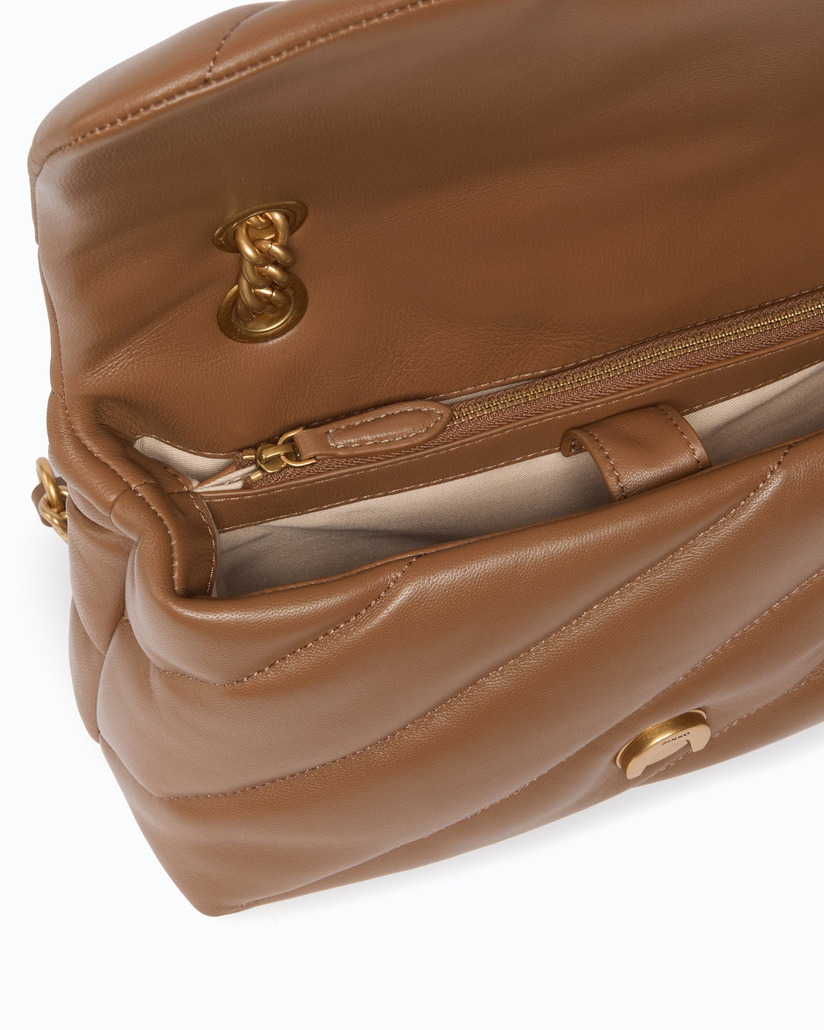 Pinko 107057A0F2 - Borsa a tracolla media Love Bag Puff in nappa trapuntata con fibbia gioiello