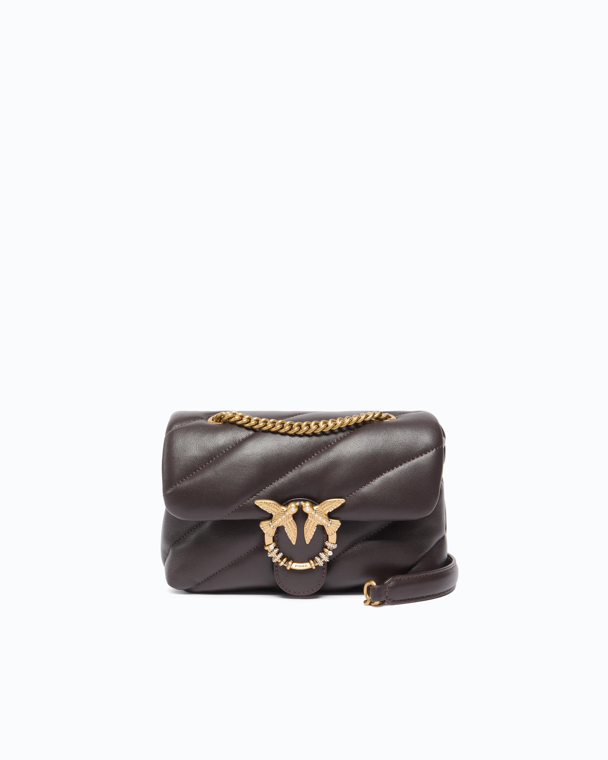 Pinko 107058A0F2 - Borsa a tracolla Mini Love Bag Puff in nappa trapuntata con fibbia gioiello