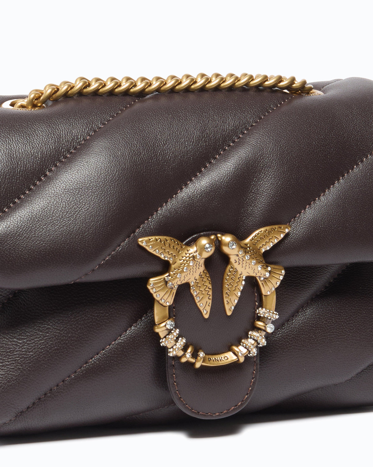 Pinko 107058A0F2 - Borsa a tracolla Mini Love Bag Puff in nappa trapuntata con fibbia gioiello