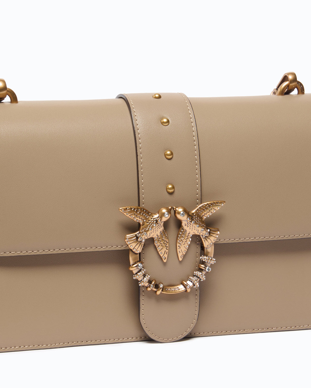 Pinko 107070A0F1 - Borsa a tracolla media Love Bag One in pelle con fibbia gioiello