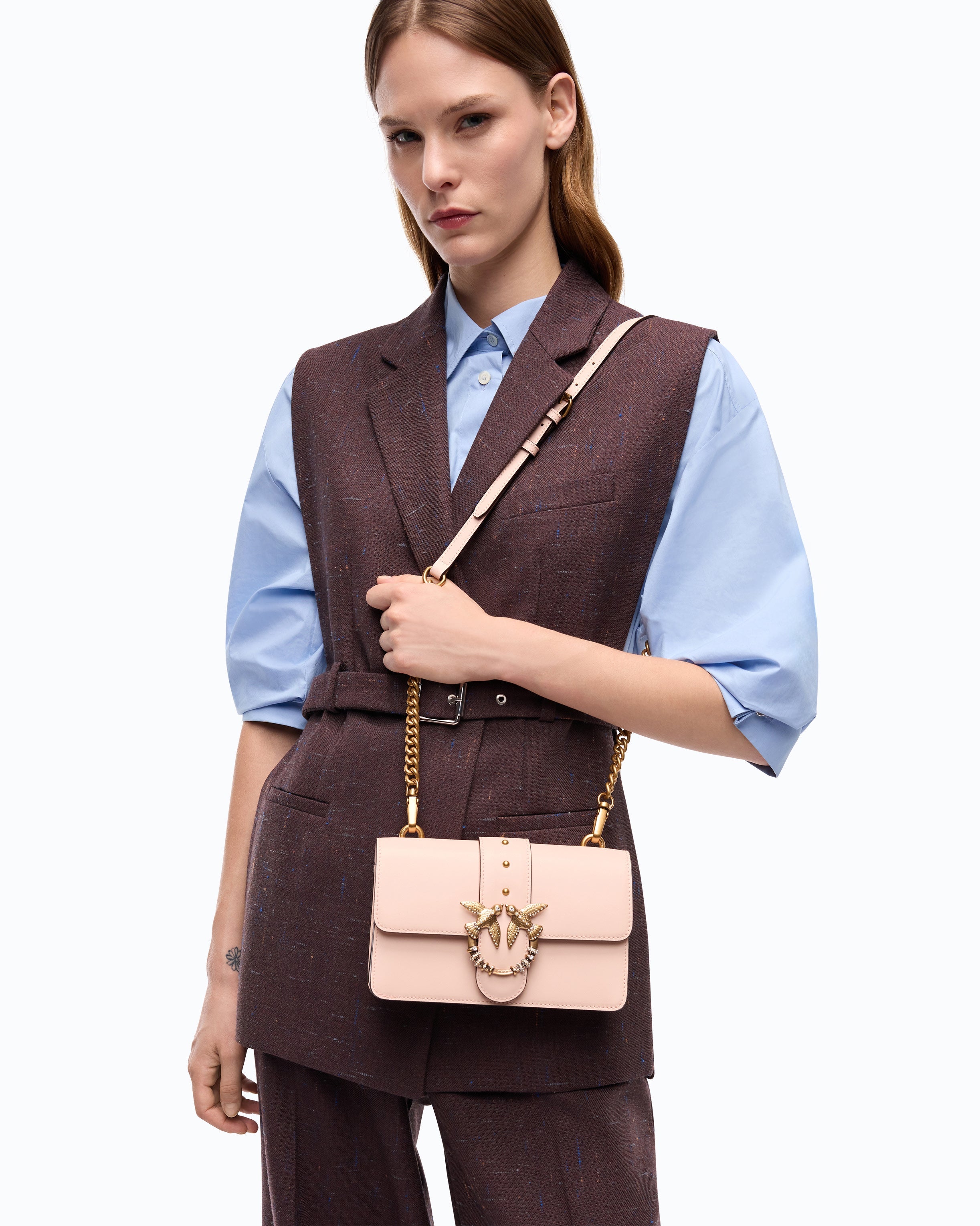 Pinko 107071A0F1 - Borsa a tracolla Mini Love Bag One in pelle con fibbia gioiello