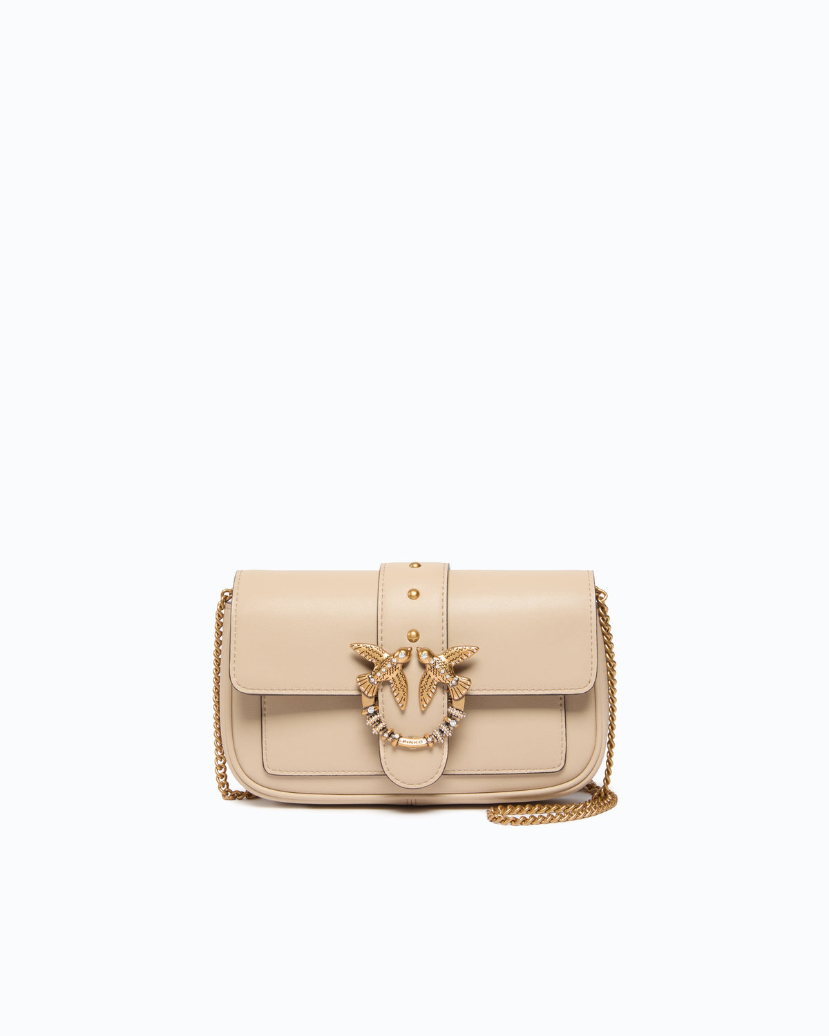 Pinko 107072A0F1 - Borsa a spalla piccola Love Bag Pocket in pelle con fibbia gioiello