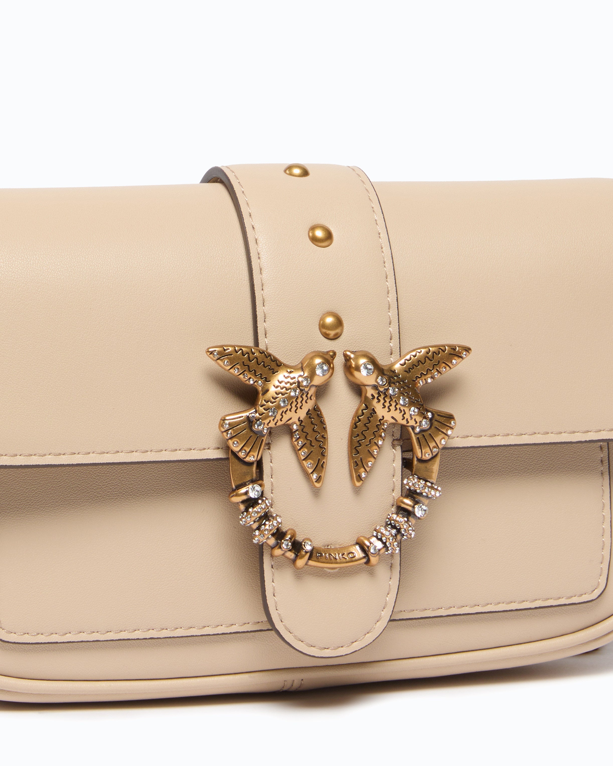 Pinko 107072A0F1 - Borsa a spalla piccola Love Bag Pocket in pelle con fibbia gioiello