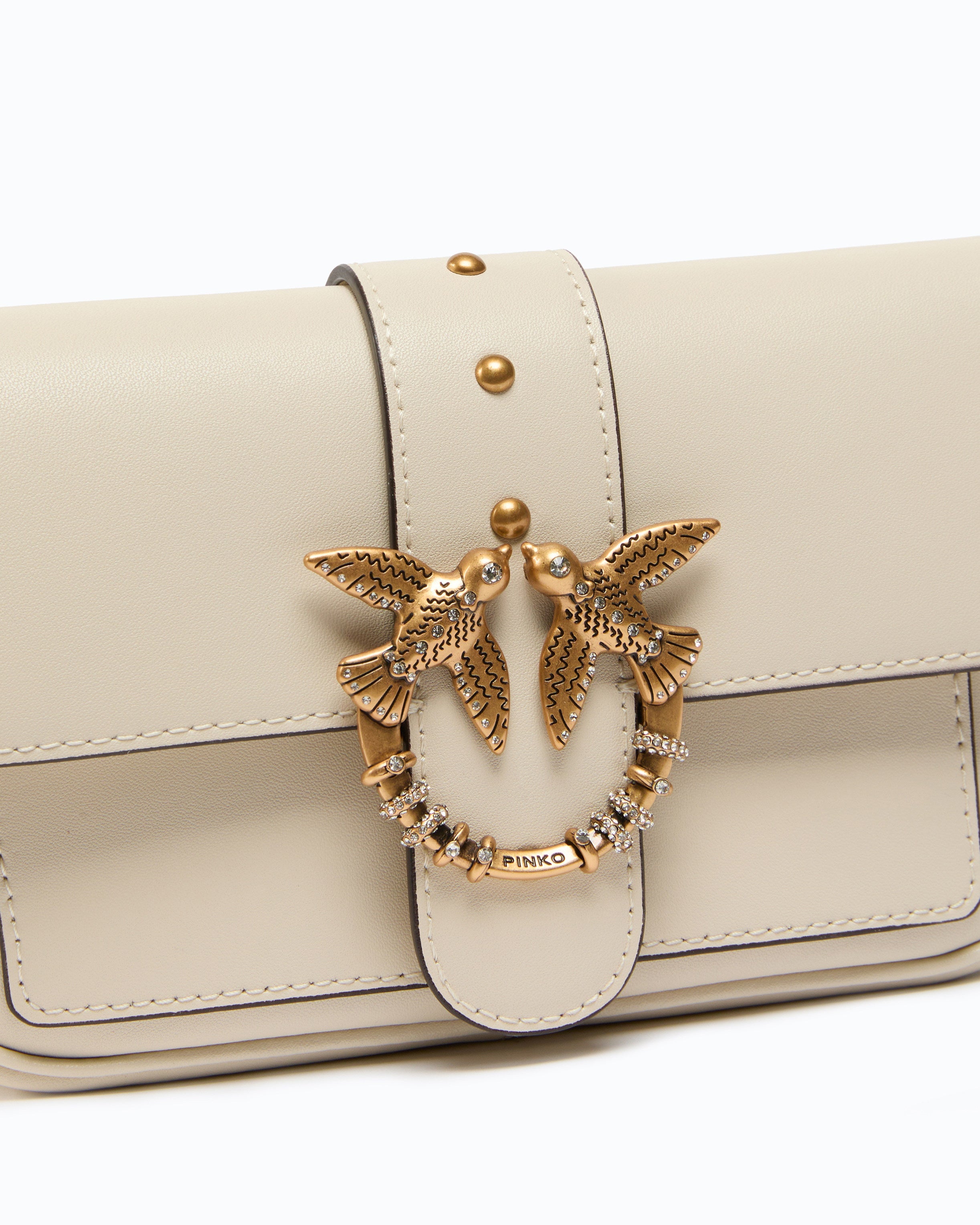 Pinko 107072A0F1 - Borsa a spalla piccola Love Bag Pocket in pelle con fibbia gioiello