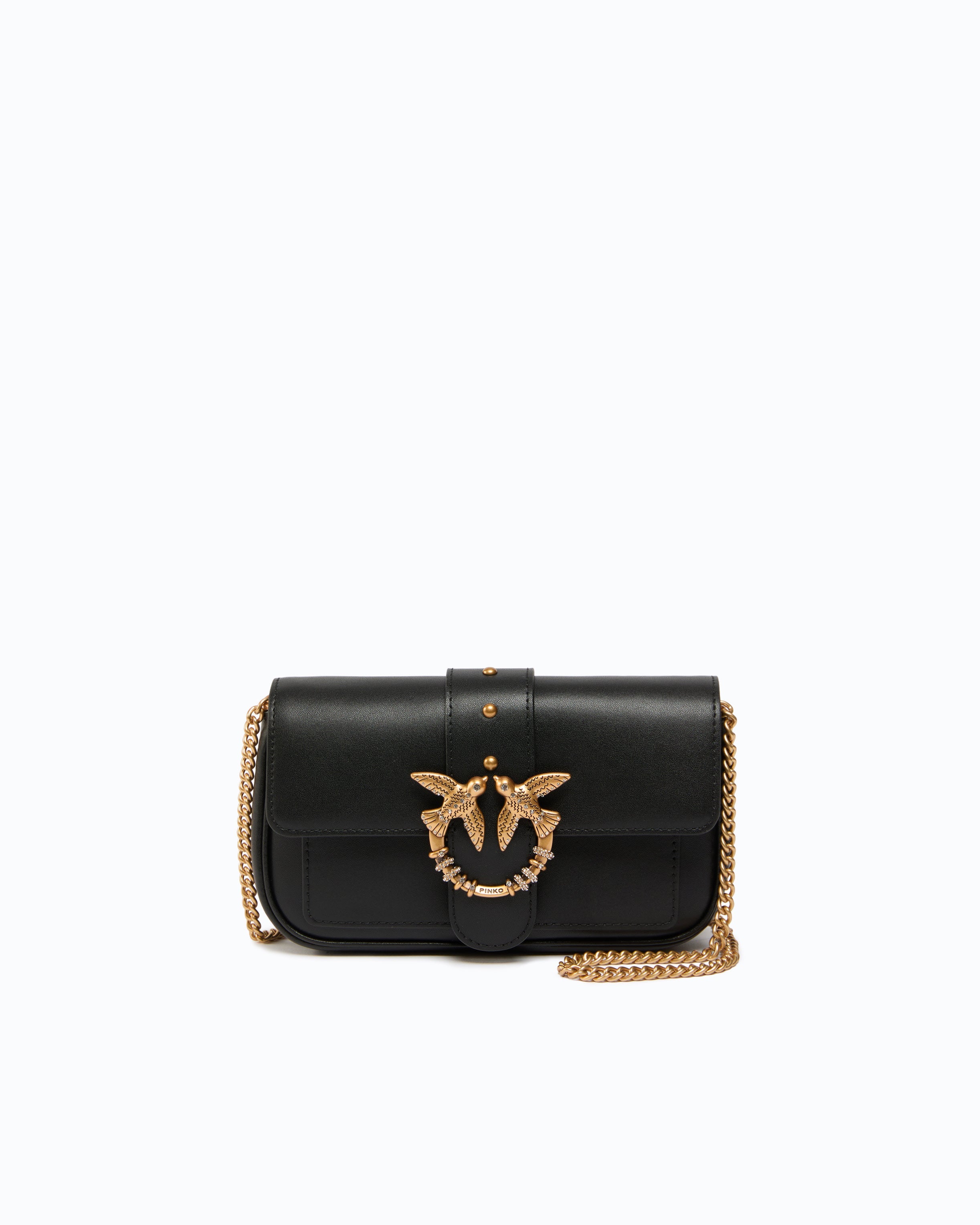 Pinko 107072A0F1 - Borsa a spalla piccola Love Bag Pocket in pelle con fibbia gioiello
