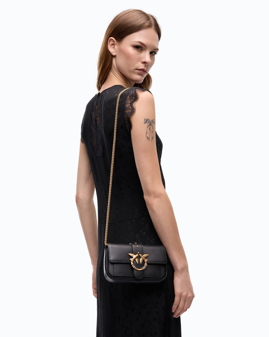 Pinko 107072A0F1 - Borsa a spalla piccola Love Bag Pocket in pelle con fibbia gioiello