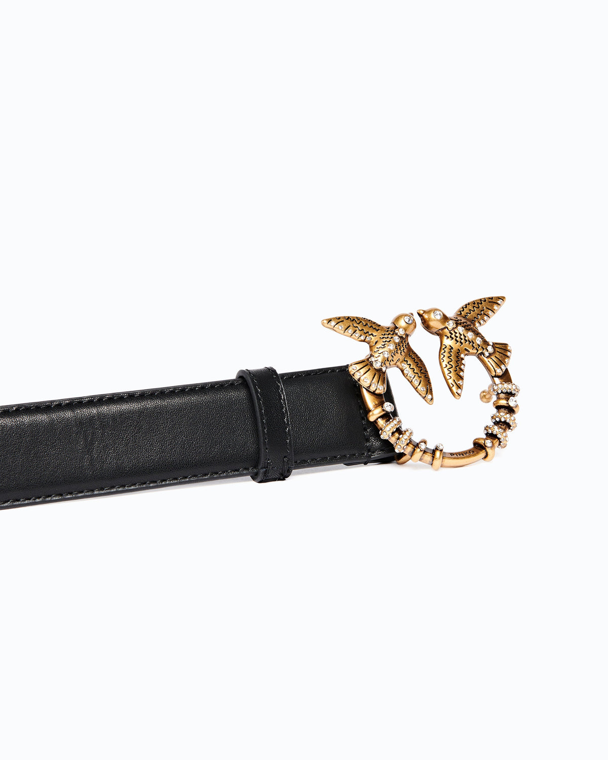 Pinko 107153A0F1 - Cintura in pelle con fibbia Love Birds gioiello 3 cm