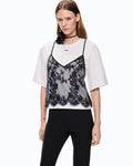 Pinko 107155A3FL - T-shirt con top in pizzo
