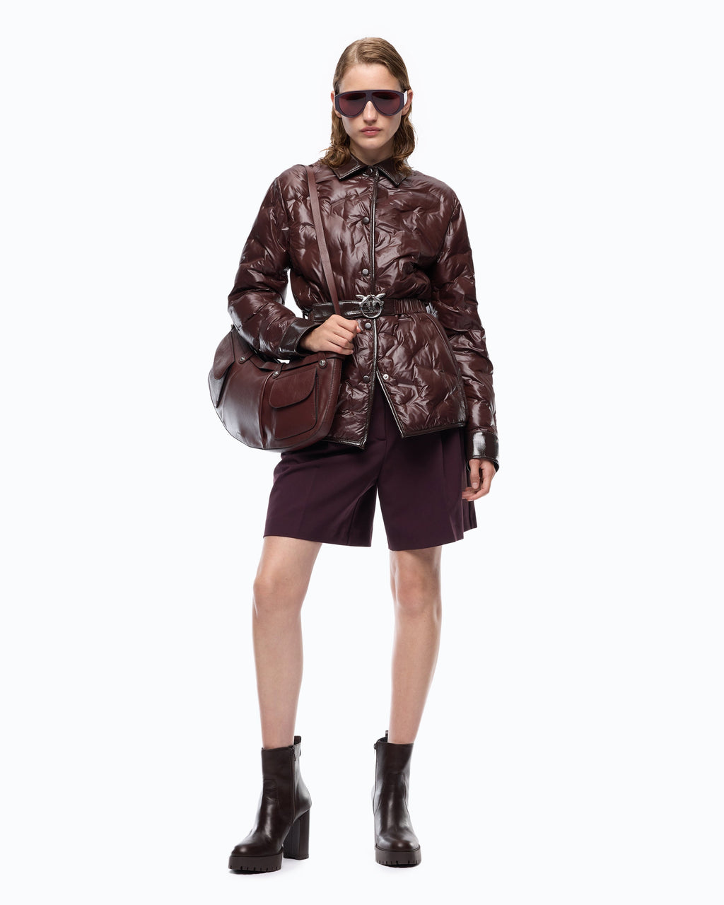 Pinko 107163A3FI - Giacca camicia imbottita in tela semilucida