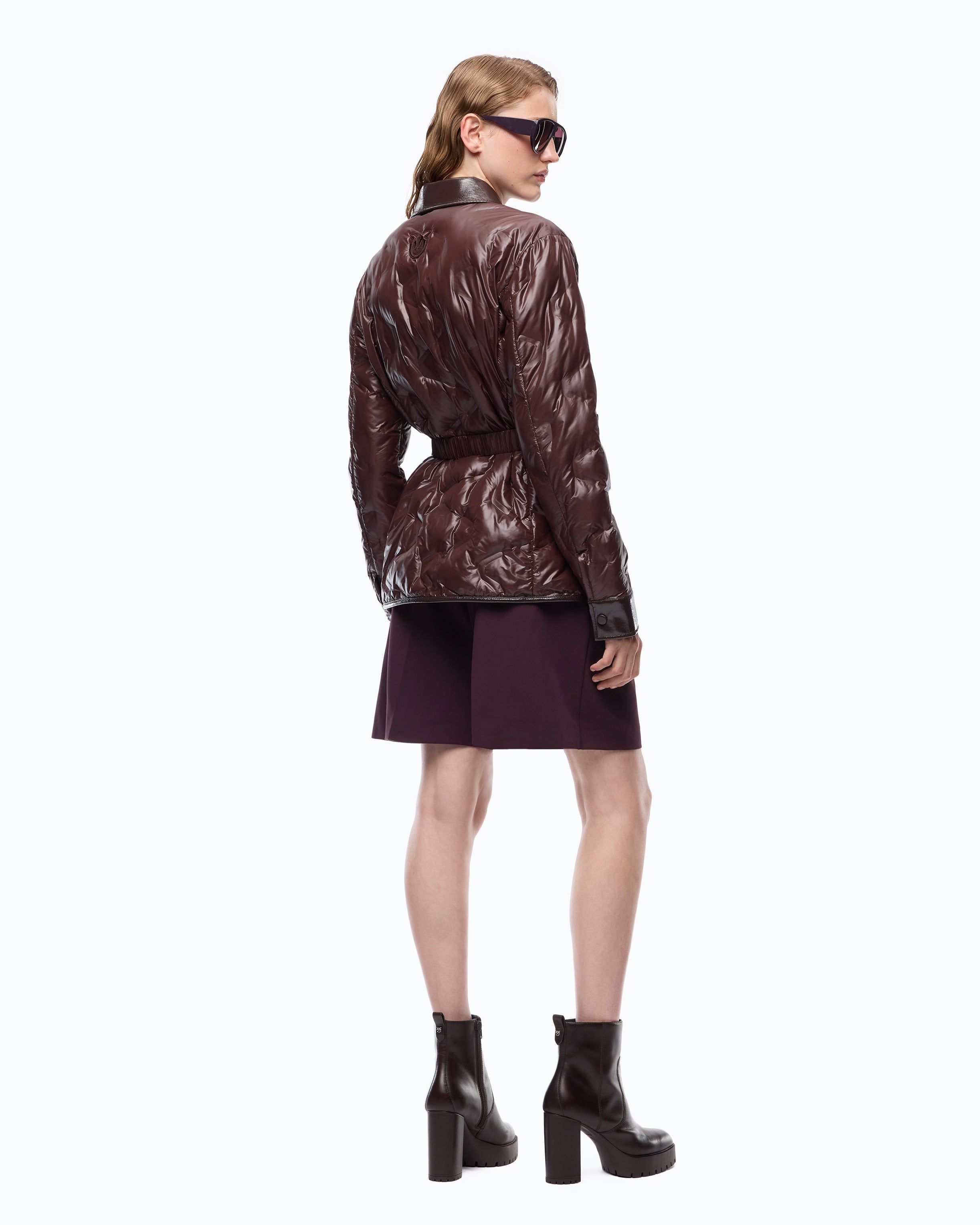 Pinko 107163A3FI - Giacca camicia imbottita in tela semilucida