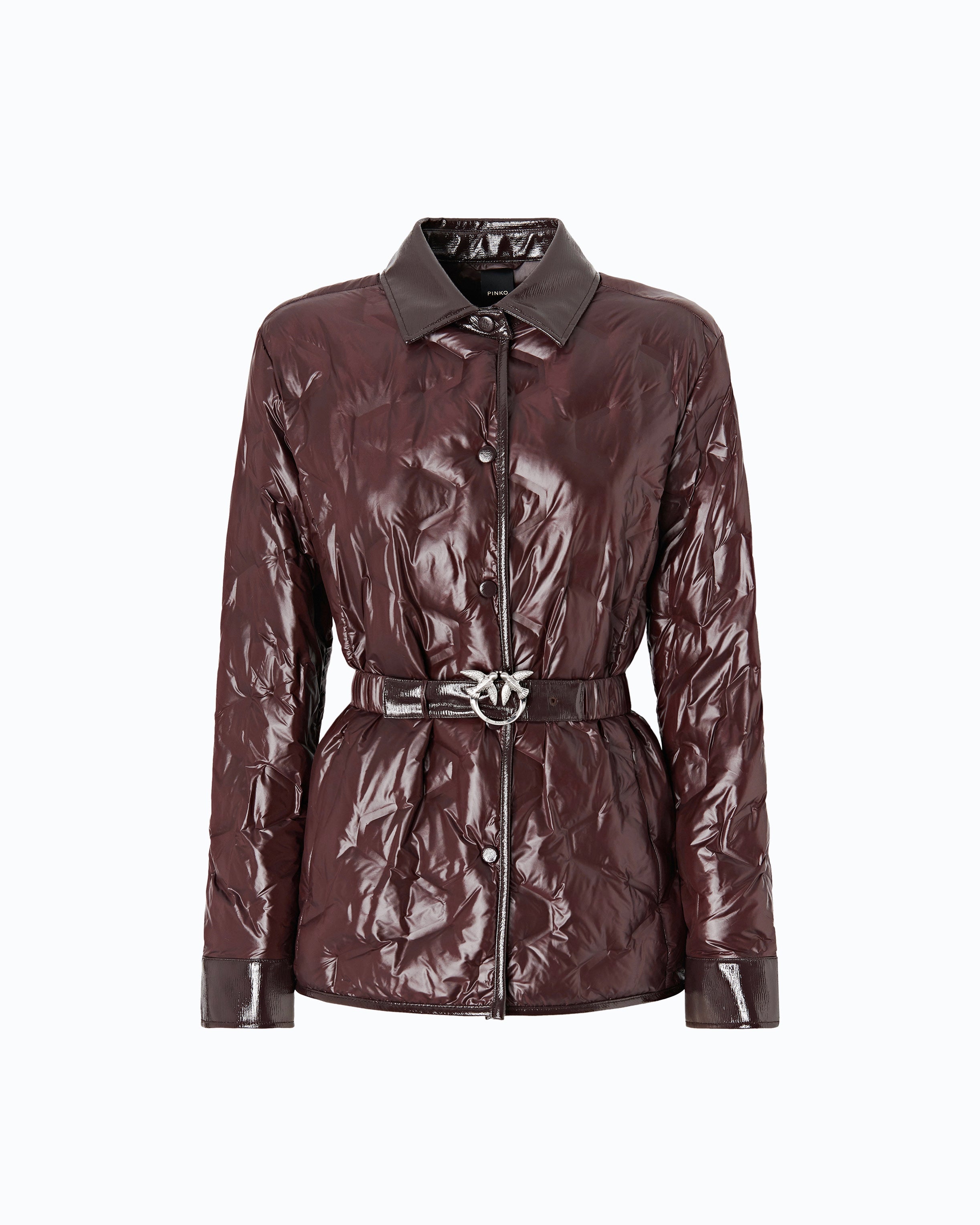 Pinko 107163A3FI - Giacca camicia imbottita in tela semilucida